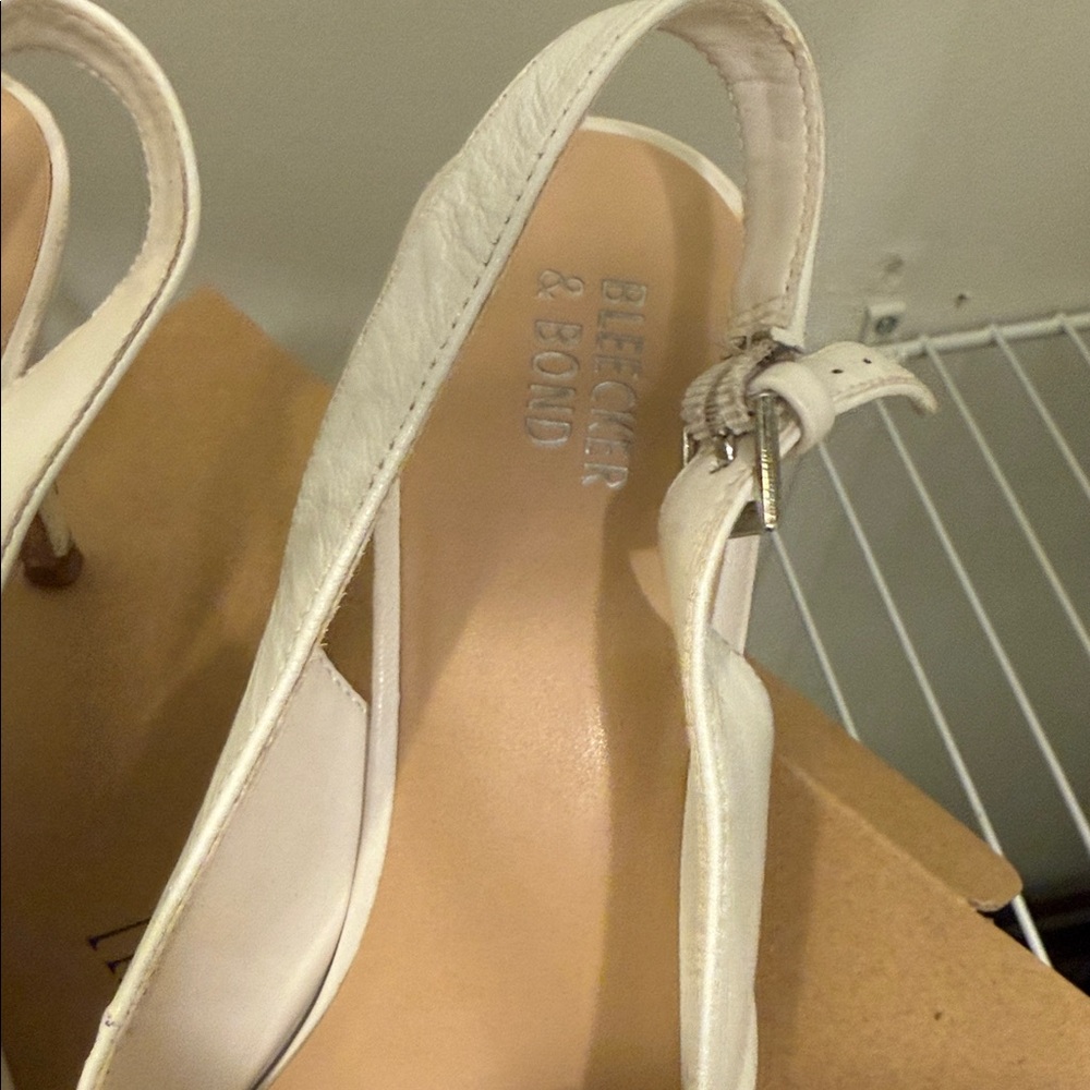 Bleeker & Bond Elegant White Slingback Heels - Picture 3 of 7